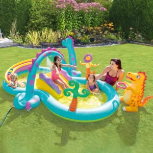 Intex Dinoland Kinderpool mit Rutsche, 302 x 229 cm