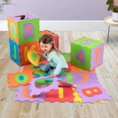 Play Factory Puzzlematte 36-teilig – bunte Spielmatte mit ABC und Zahlen