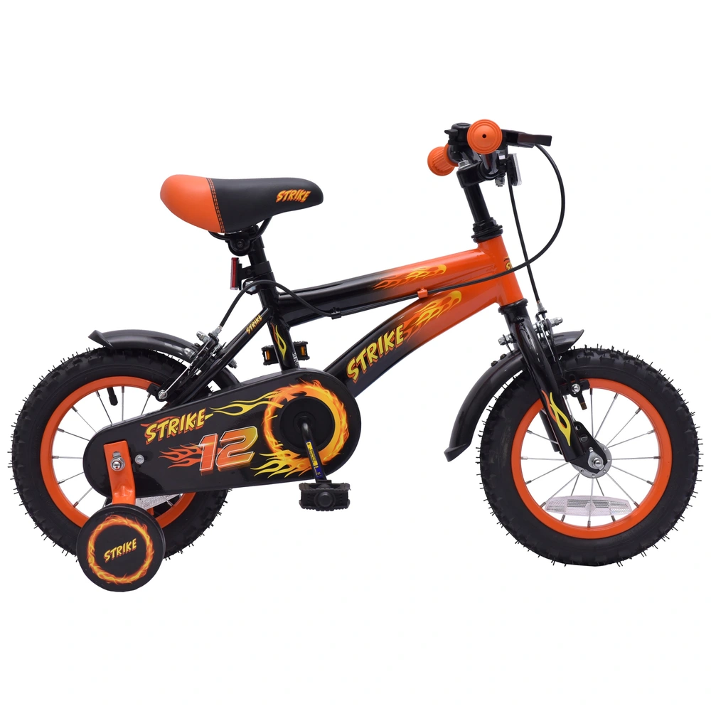 Kinderfahrrad Strike 12 Zoll mit Stützrädern orange/schwarz – Bild 5