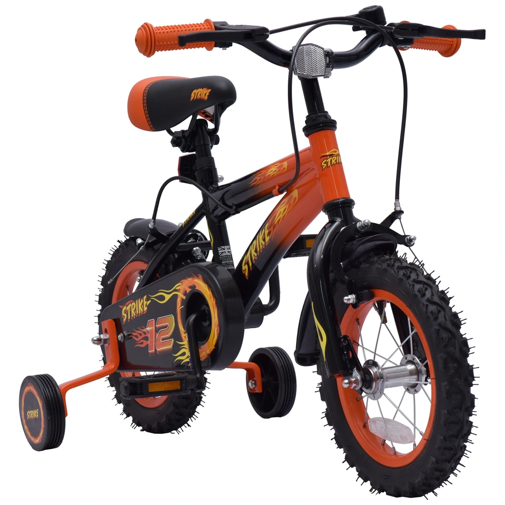 Kinderfahrrad Strike 12 Zoll mit Stützrädern orange/schwarz – Bild 4
