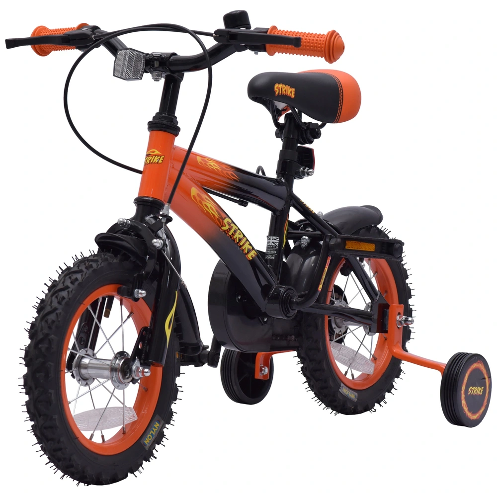 Kinderfahrrad Strike 12 Zoll mit Stützrädern orange/schwarz – Bild 2