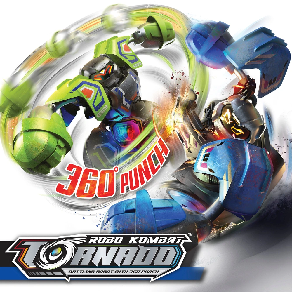 Robo Kombat Tornado – Roboter-Spielzeug (2er-Set, grün/blau) – Bild 2