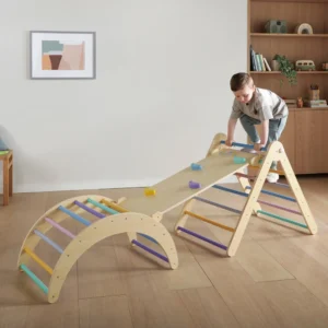 Play Factory Klettergerüst Indoor – Holz-Set (3-teilig)