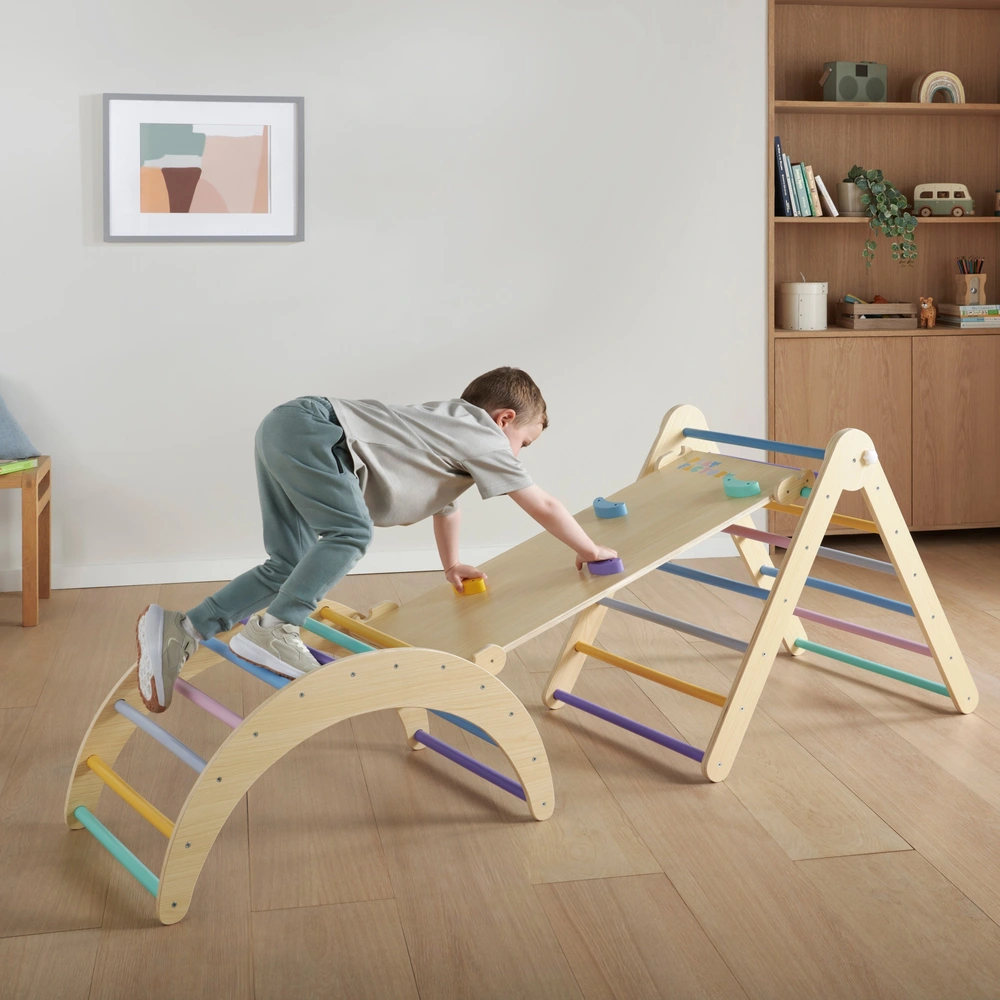 Play Factory Klettergerüst Indoor – Holz-Set (3-teilig) – Bild 7