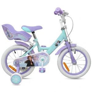 Disney Die Eiskönigin Kinderfahrrad 14 Zoll – türkis/lila mit Stützrädern