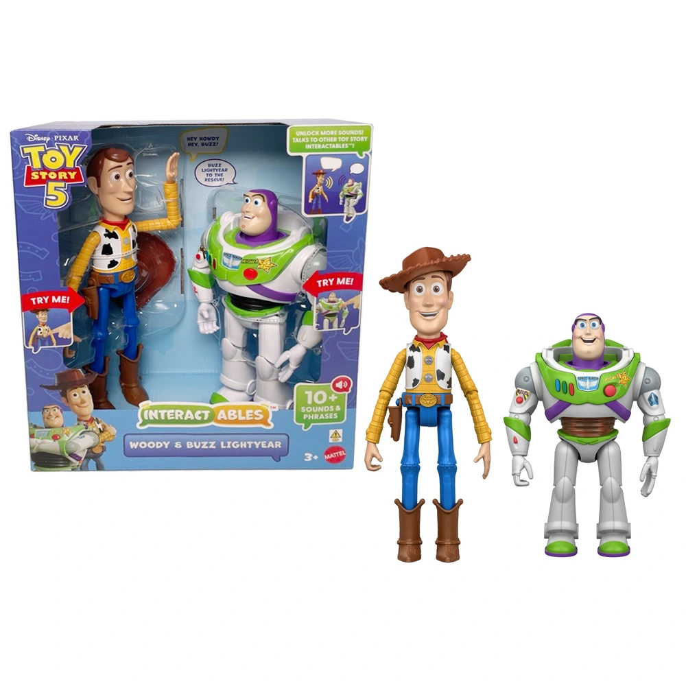 Disney Pixar Toy Story 5 – Interaktive Woody & Buzz Figuren-Set (2er Set mit Sound) – Bild 3