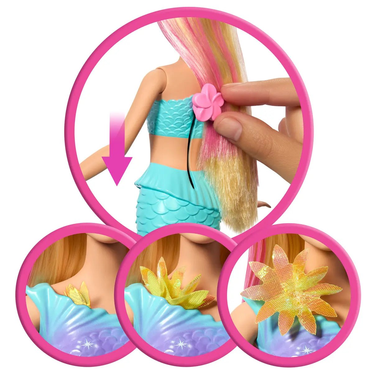 BARBIE Flower Magic Meerjungfrauen-Puppe JDM72 – Bild 3
