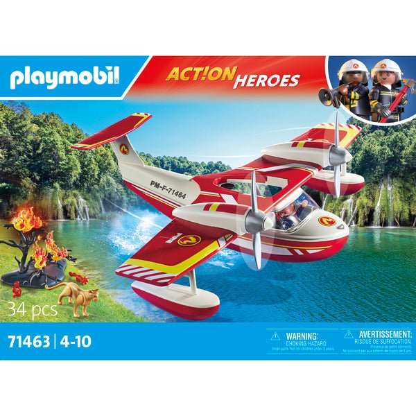 PLAYMOBIL Action Heroes Löschflugzeug mit Feuerwehrmann 71463 – Bild 4