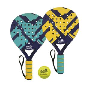 SUN AND SPORT Padel Set mit 2 Schlägern und Ball